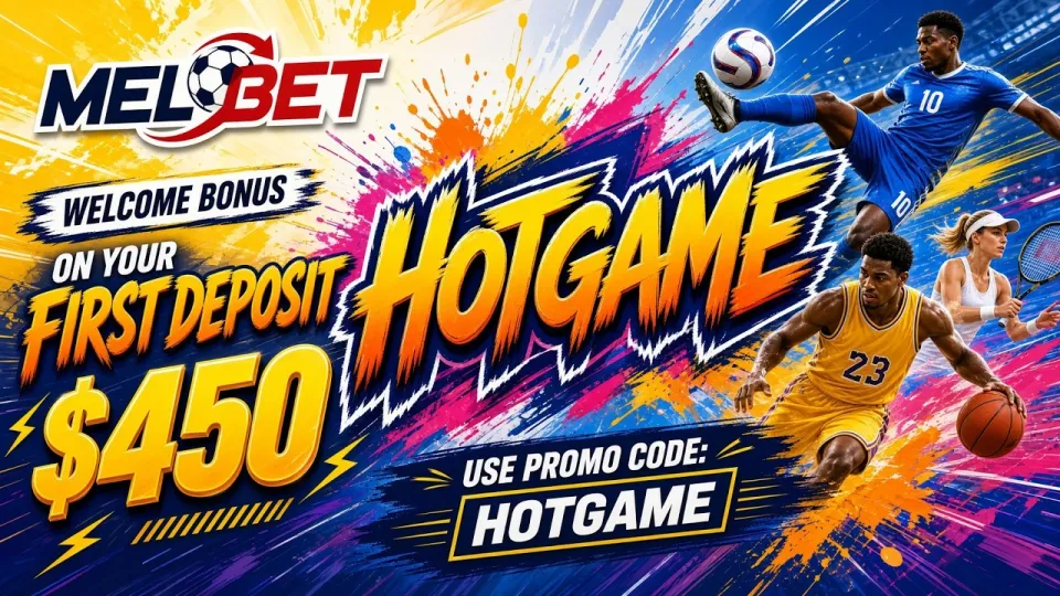 Where do you enter the Melbet promo code HOTGAME to claim the first deposit bonus?